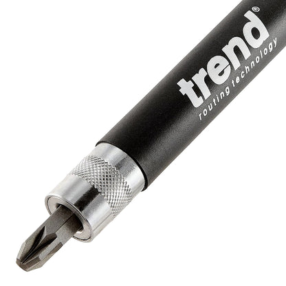 Trend Snappy Magnetic Driver Bit Holder with Pozi PZ3 Bit SNAP/MSH/12 with Retractable Barrel