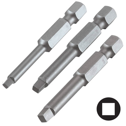 Trend Snappy Square Drive No1 No2 No3 50mm Driver Mixed Bits 3 Pack SNAP/SQ/3 Head