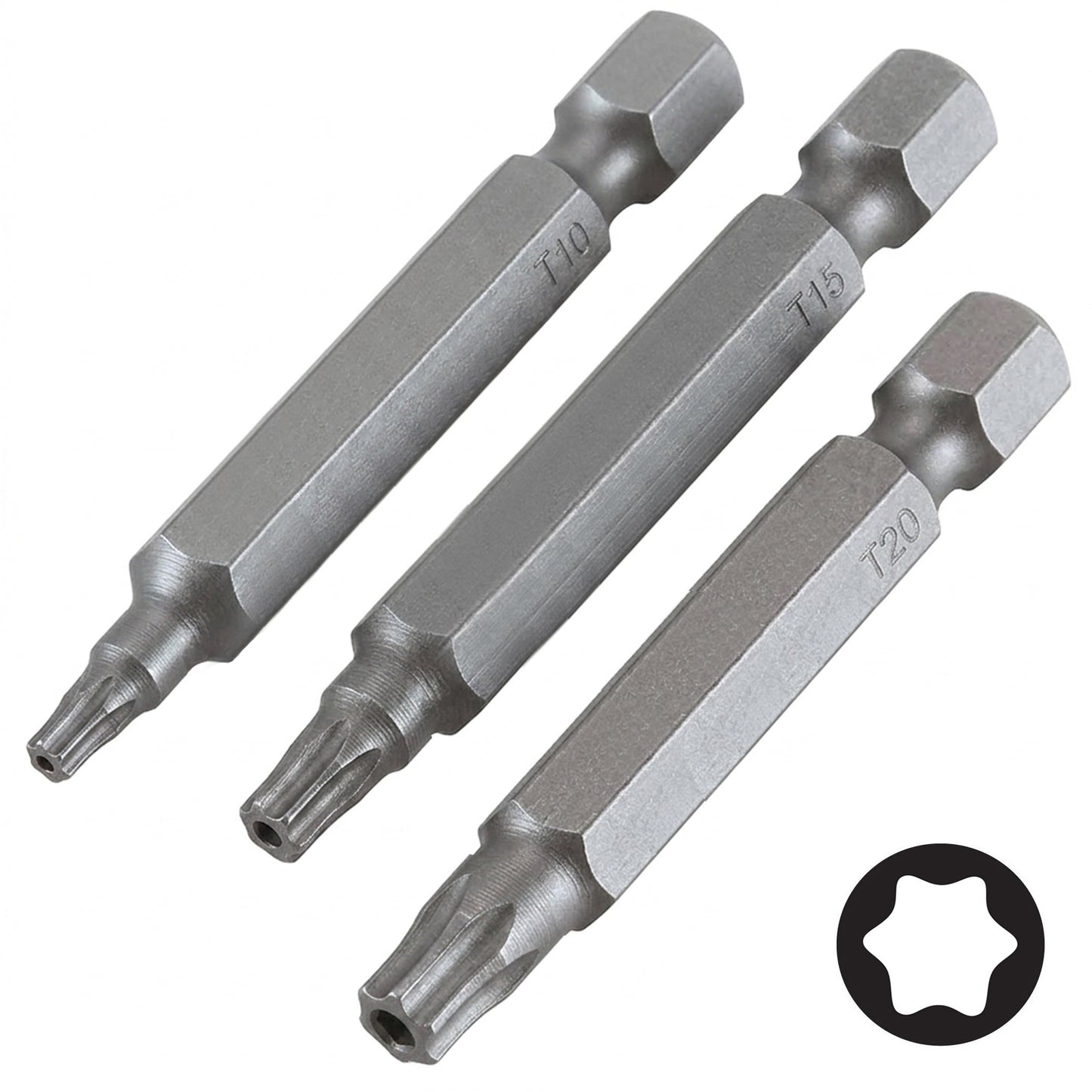 Trend Snappy Torx T10 T15 T20 50mm Driver Bits 3 Pack SNAP/TX/A Head