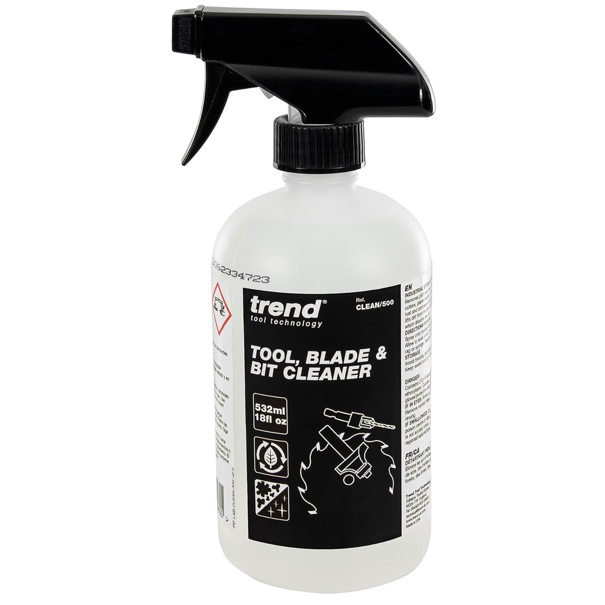 Trend Tool and Bit Cleaner Resin and Pitch Remover Rust Prevention 532ml CLEAN/500