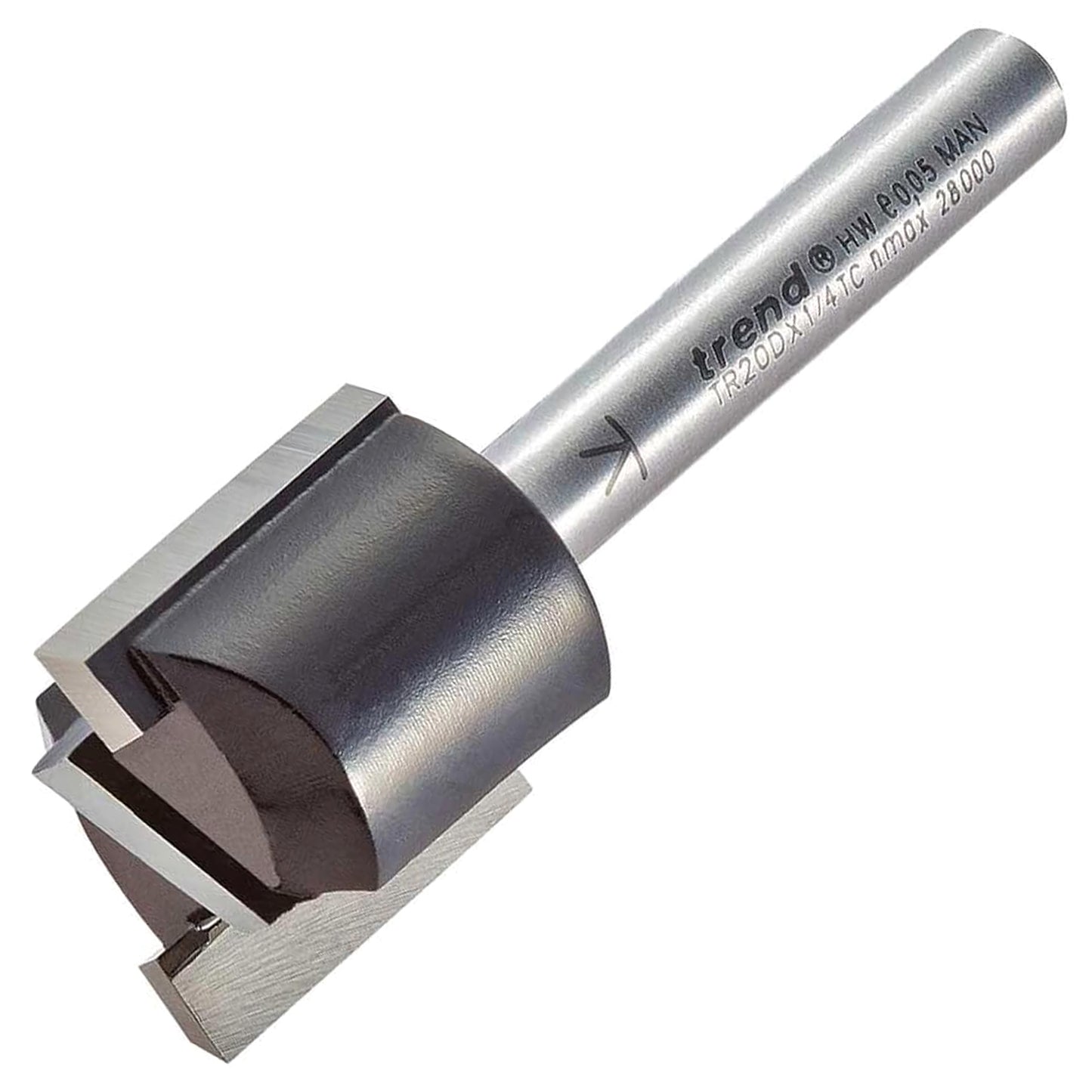 Trend Trade Two Flute Router Cutter 20mm x 20mm Cut TR20DX1/4TC