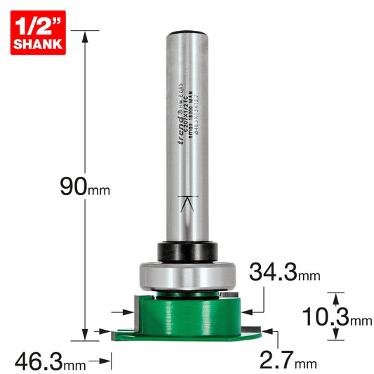 Trend Two Flute Aquamac 21 Recesser 46.3mm Diameter C207X1/2TC Size