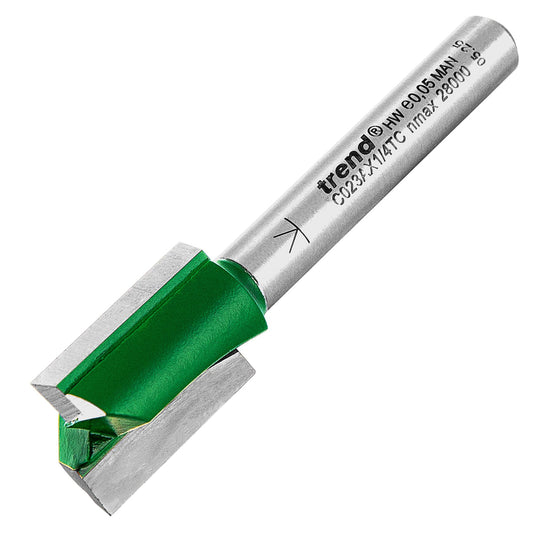 Trend Two Flute Straight Router Cutter 14mm Diameter C023AX1/4TC