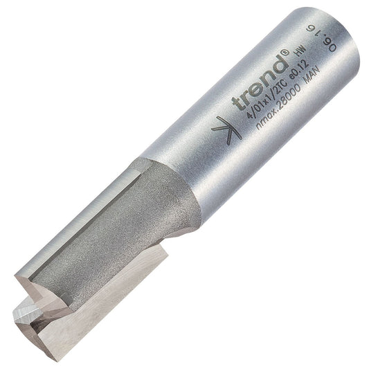 Trend Two Flute Straight Router Cutter 14mm Diameter Shank 1/2in 4/01X1/2TC