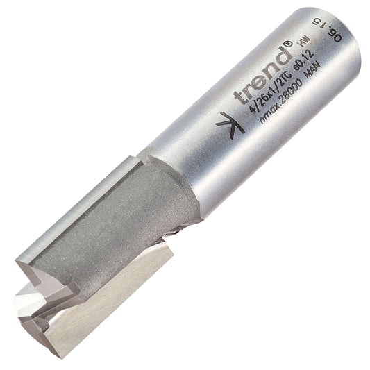 Trend Two Flute Straight Router Cutter 15.9mm Diameter Shank 1/2in 4/26X1/2TC