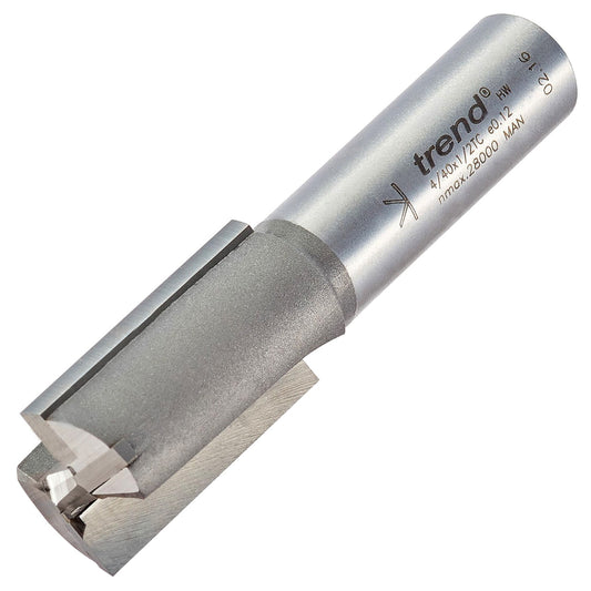 Trend Two Flute Straight Router Cutter 18.2mm Diameter Shank 1/2in 4/40X1/2TC