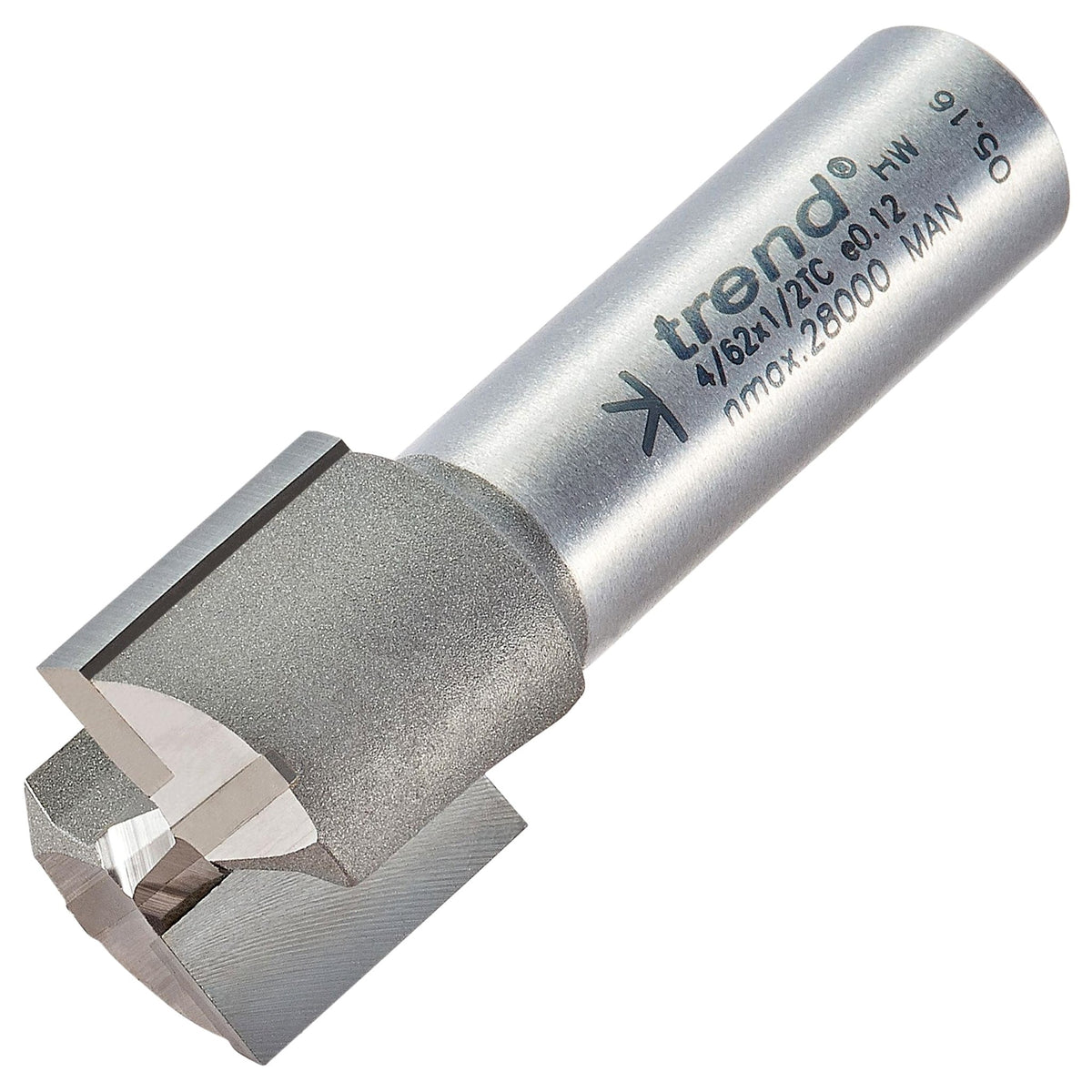 Trend Two Flute Straight Router Cutter 21mm Diameter Shank 1/2in 4/62X1/2TC