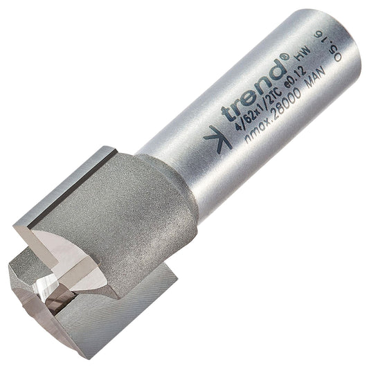Trend Two Flute Straight Router Cutter 21mm Diameter Shank 1/2in 4/62X1/2TC