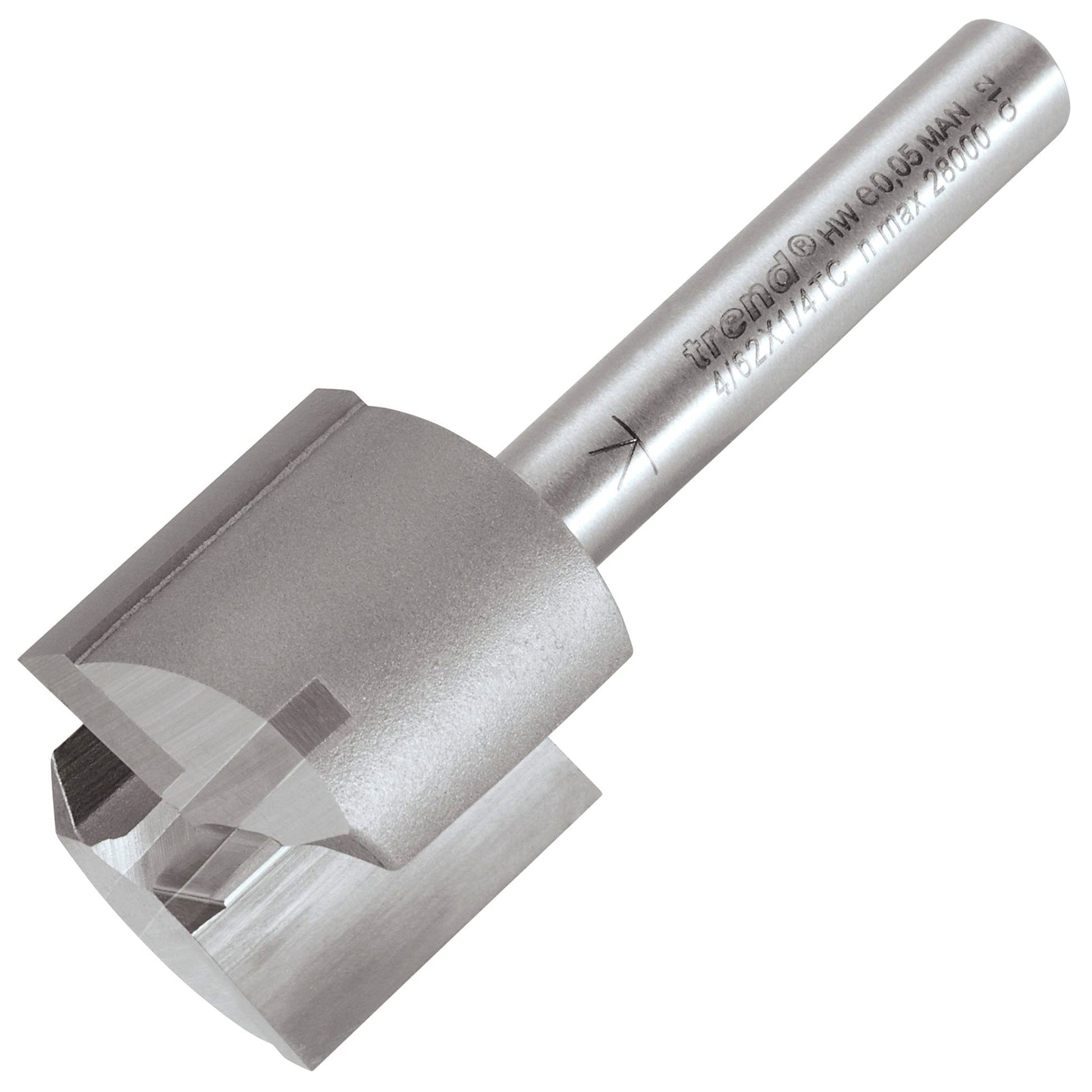 Trend Two Flute Straight Router Cutter 21mm Diameter Shank 1/4in 4/62X1/4TC