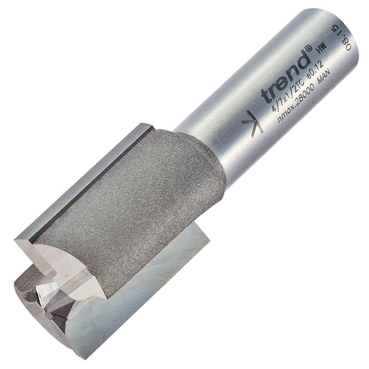 Trend Two Flute Straight Router Cutter 22.2mm Diameter Shank 1/2in 4/7X1/2TC
