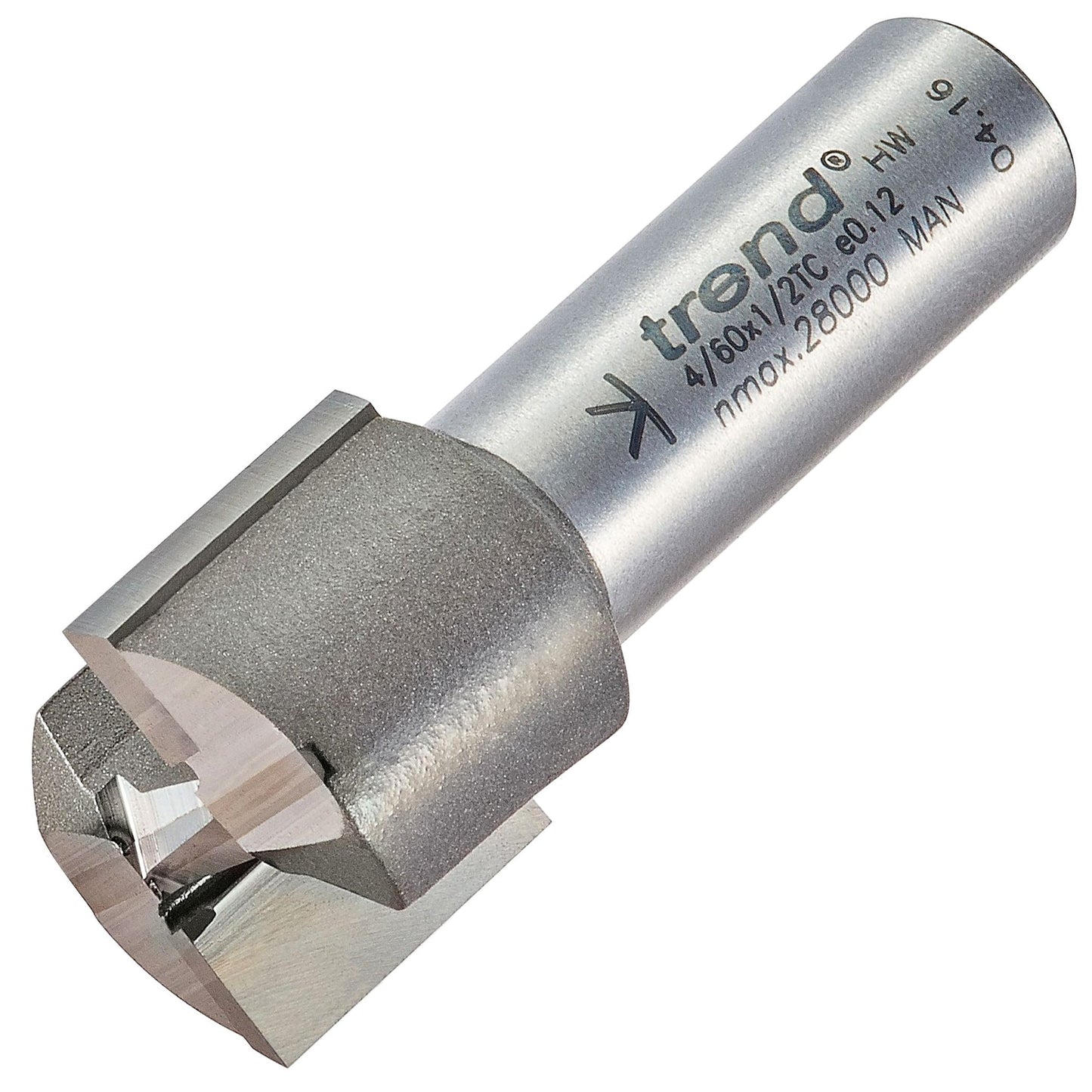 Trend Two Flute Straight Router Cutter 22mm Diameter Shank 1/2in 4/60X1/2TC