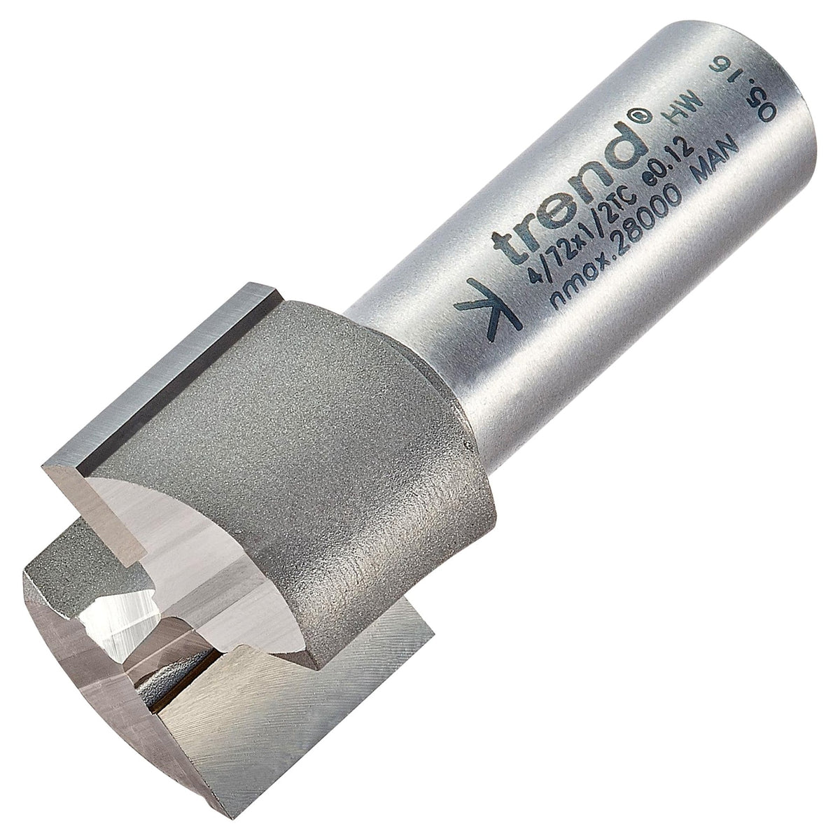 Trend Two Flute Straight Router Cutter 24mm Diameter Shank 1/2in 4/72X1/2TC