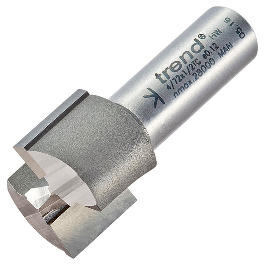 Trend Two Flute Straight Router Cutter 24mm Diameter Shank 1/2in 4/72X1/2TC