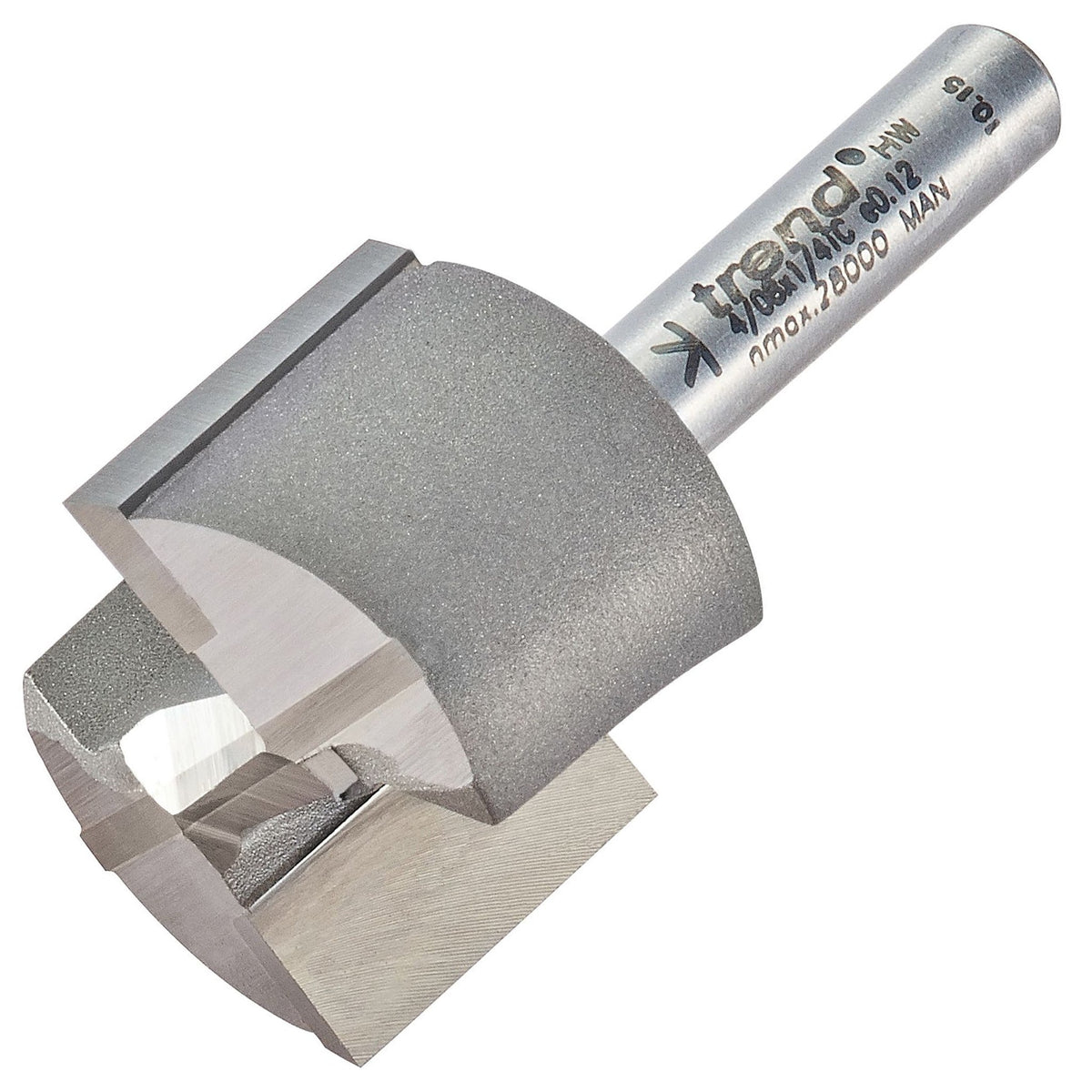 Trend Two Flute Straight Router Cutter 25.4mm Diameter Shank 1/4in 4/08X1/4TC