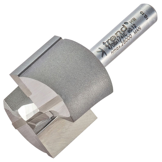 Trend Two Flute Straight Router Cutter 25.4mm Diameter Shank 1/4in 4/08X1/4TC