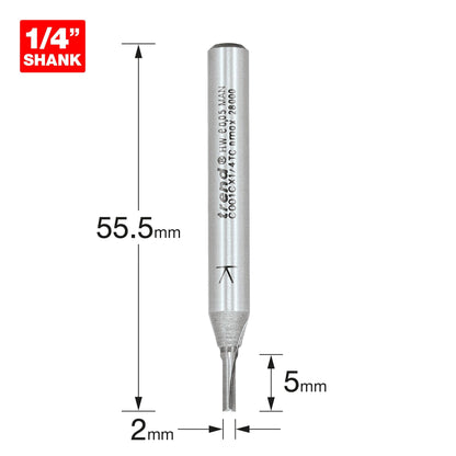 Trend Two Flute Straight Router Cutter 10mm Diameter C001CX1/4TC Size