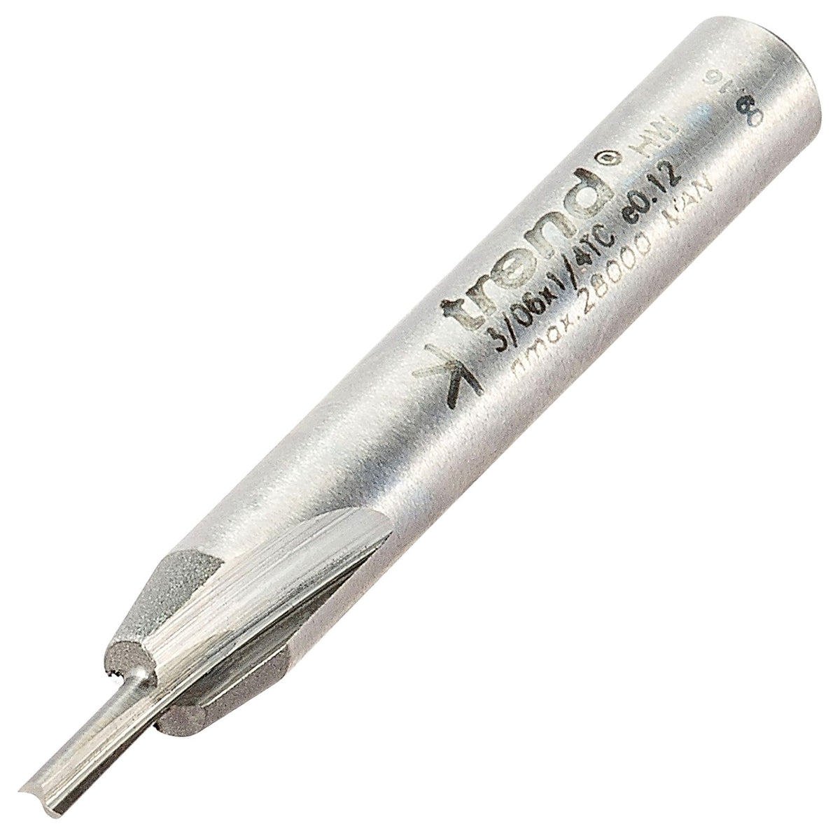 Trend Two Flute Straight Router Cutter 2mm Diameter Shank 1/4in 3/06X1/4TC