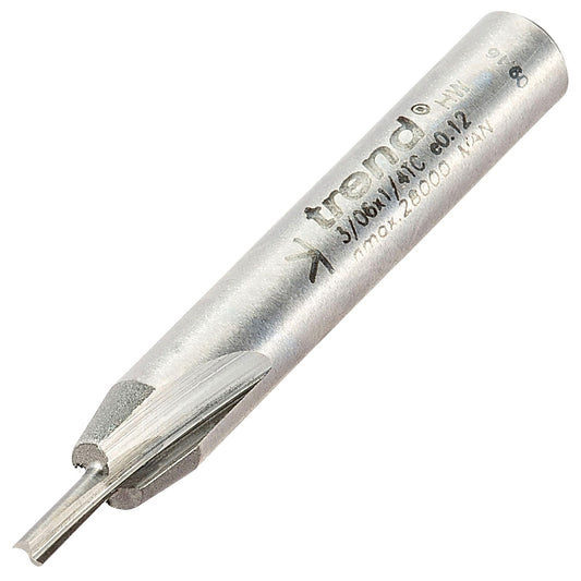 Trend Two Flute Straight Router Cutter 2mm Diameter Shank 1/4in 3/06X1/4TC