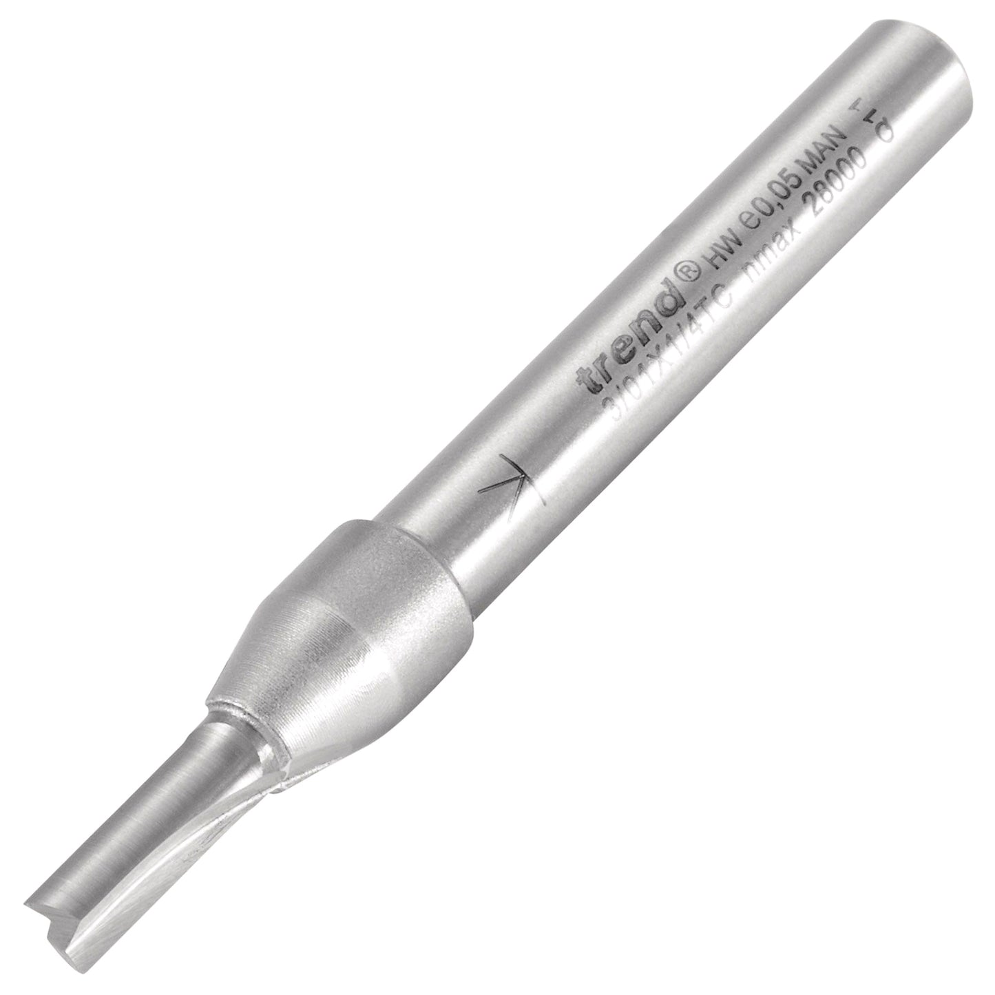 Trend Two Flute Straight Router Cutter 10mm Diameter Shank 1/4in 3/01X1/4TC