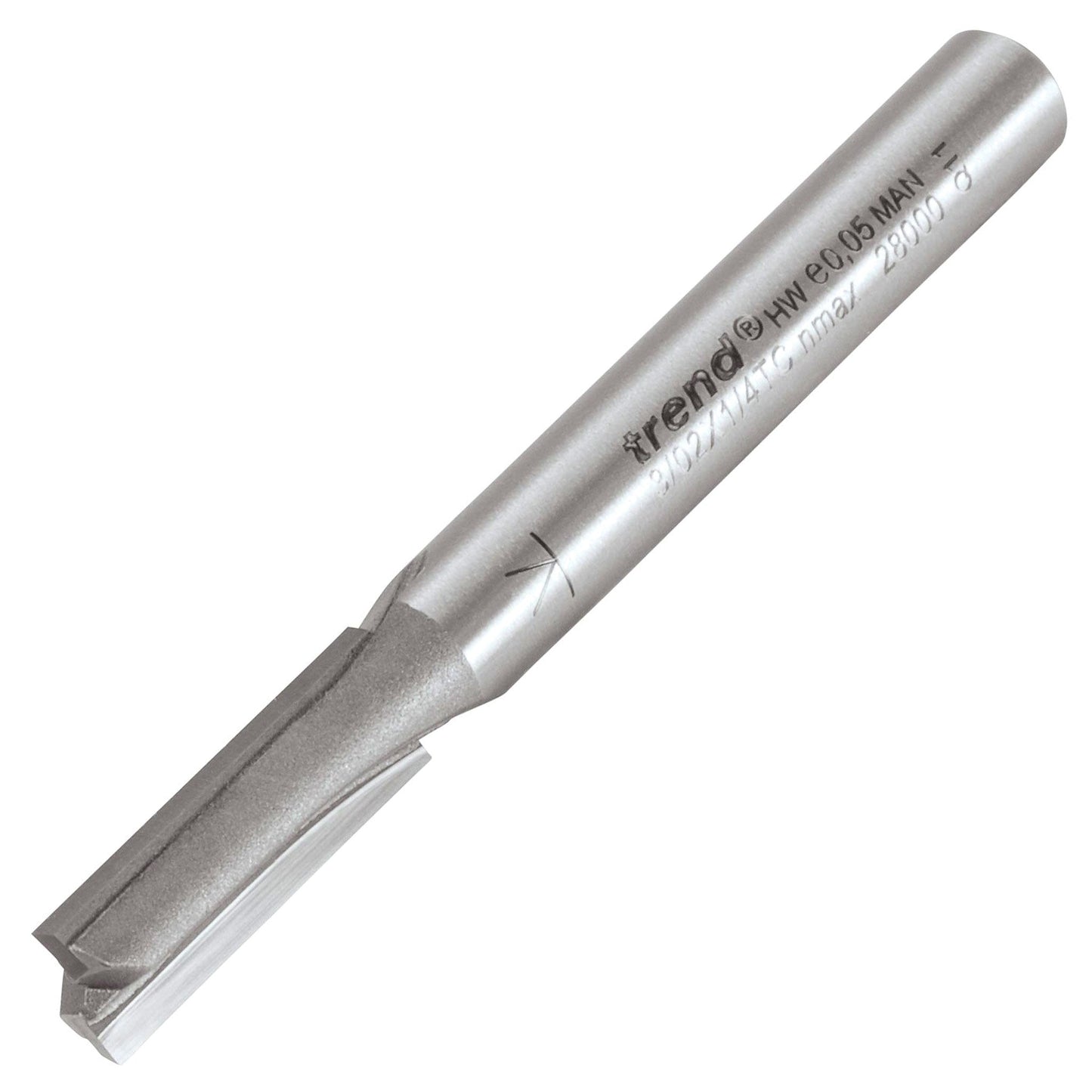 Trend Two Flute Straight Router Cutter 6.3mm Diameter Shank 1/4in 3/02X1/4TC