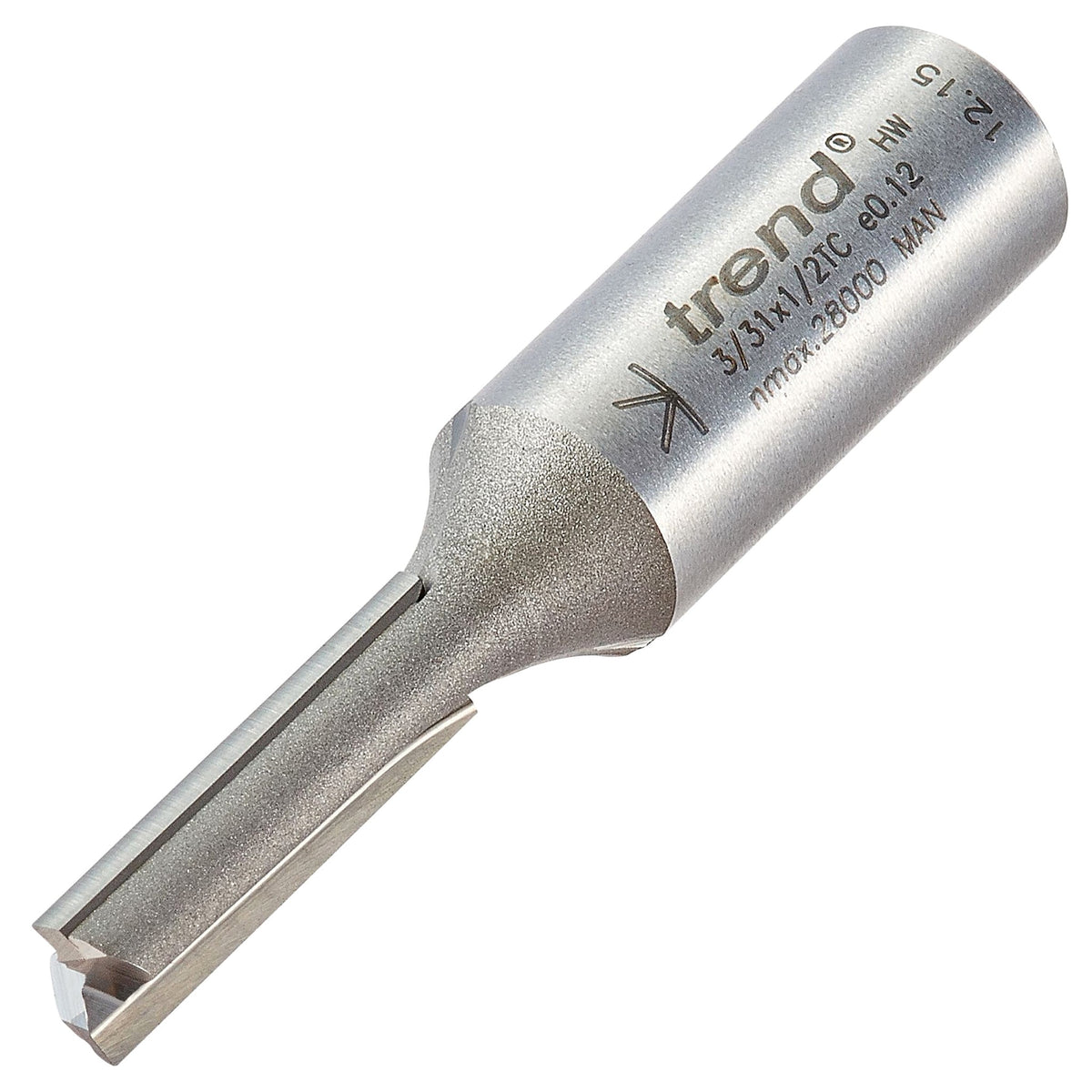 Trend Two Flute Straight Router Cutter 7mm Diameter Shank 1/2in 3/31X1/2TC