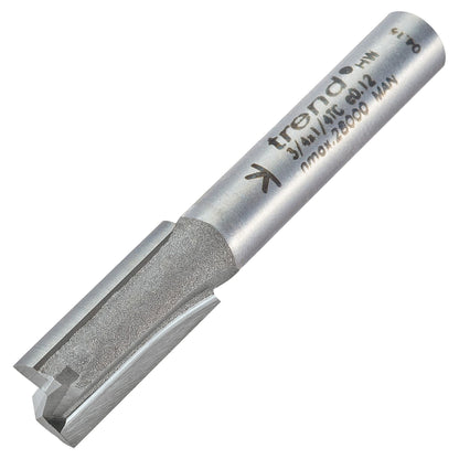 Trend Two Flute Straight Router Cutter 8mm Diameter Shank 1/4in 3/4X1/4TC