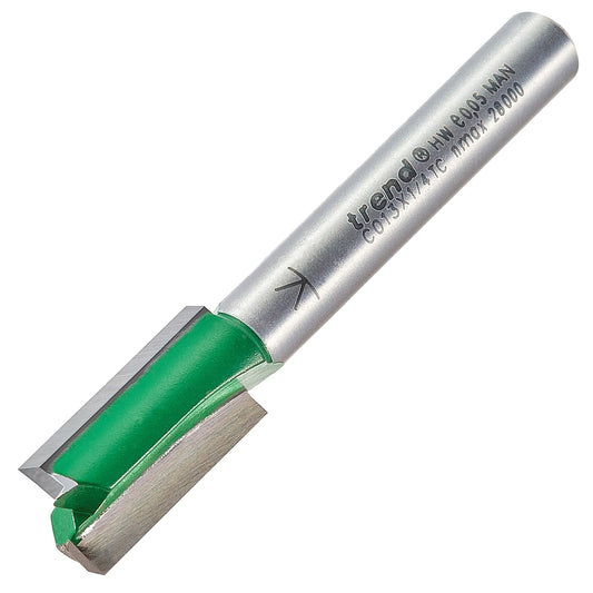 Trend Two Flute Straight Router Cutter 9.5mm Diameter C013X1/4TC.