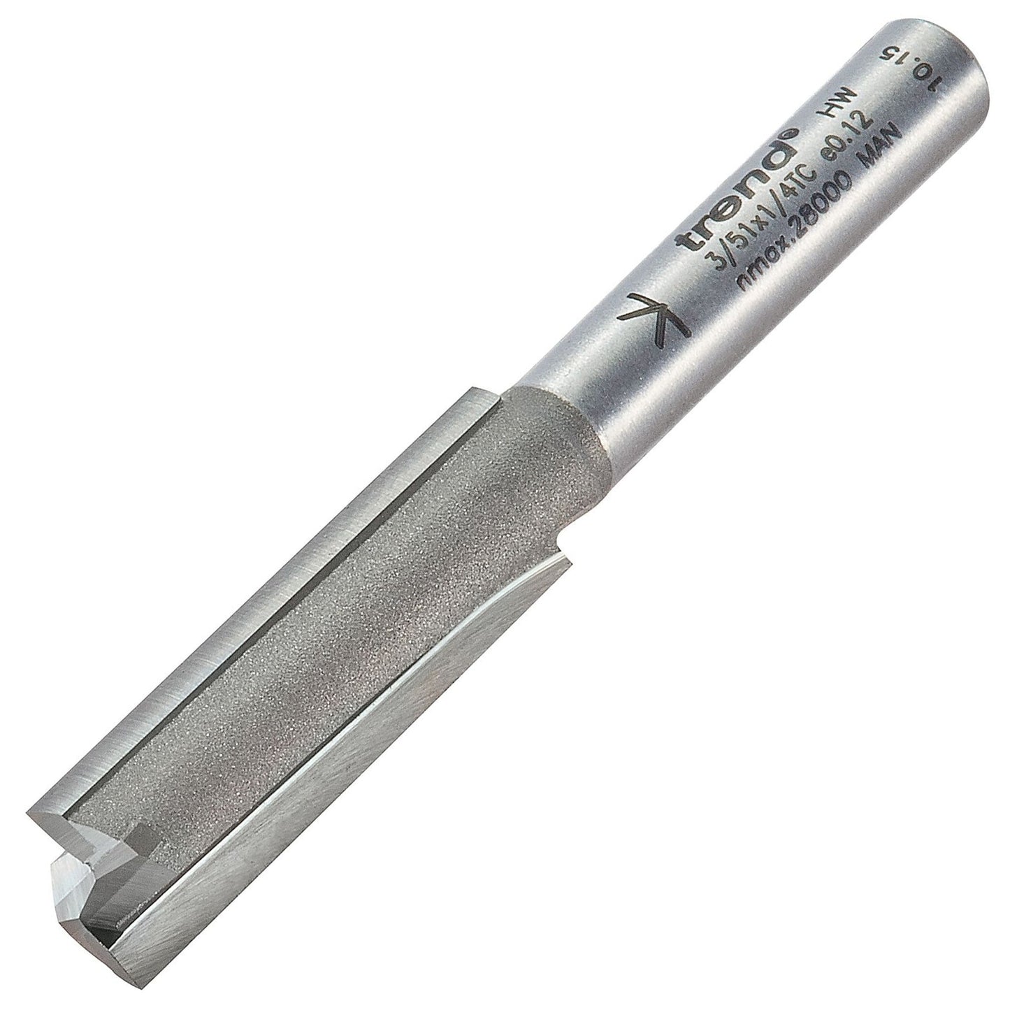 Trend Two Flute Straight Router Cutter 9.5mm Diameter Shank 1/4in 3/51X1/4TC