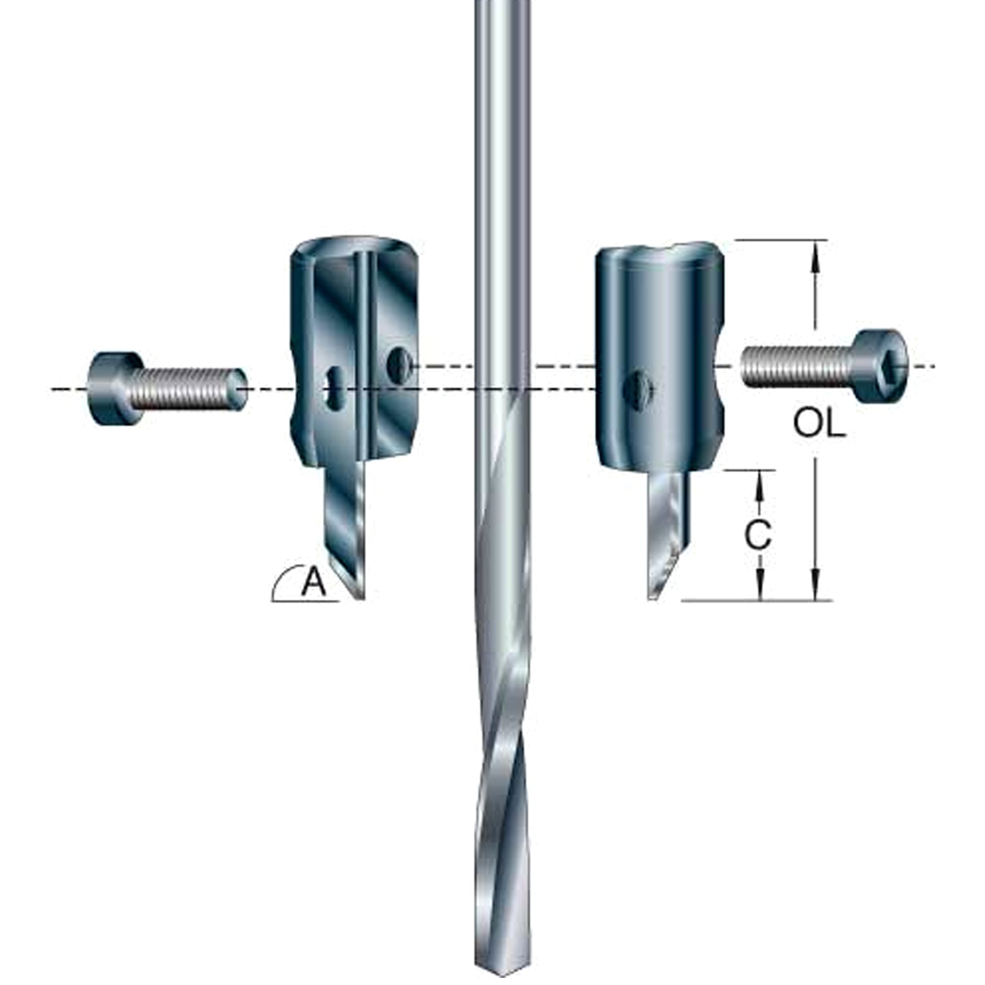 Trend Universal Countersink Drill Bit Clamp UNI/CS Size Guide