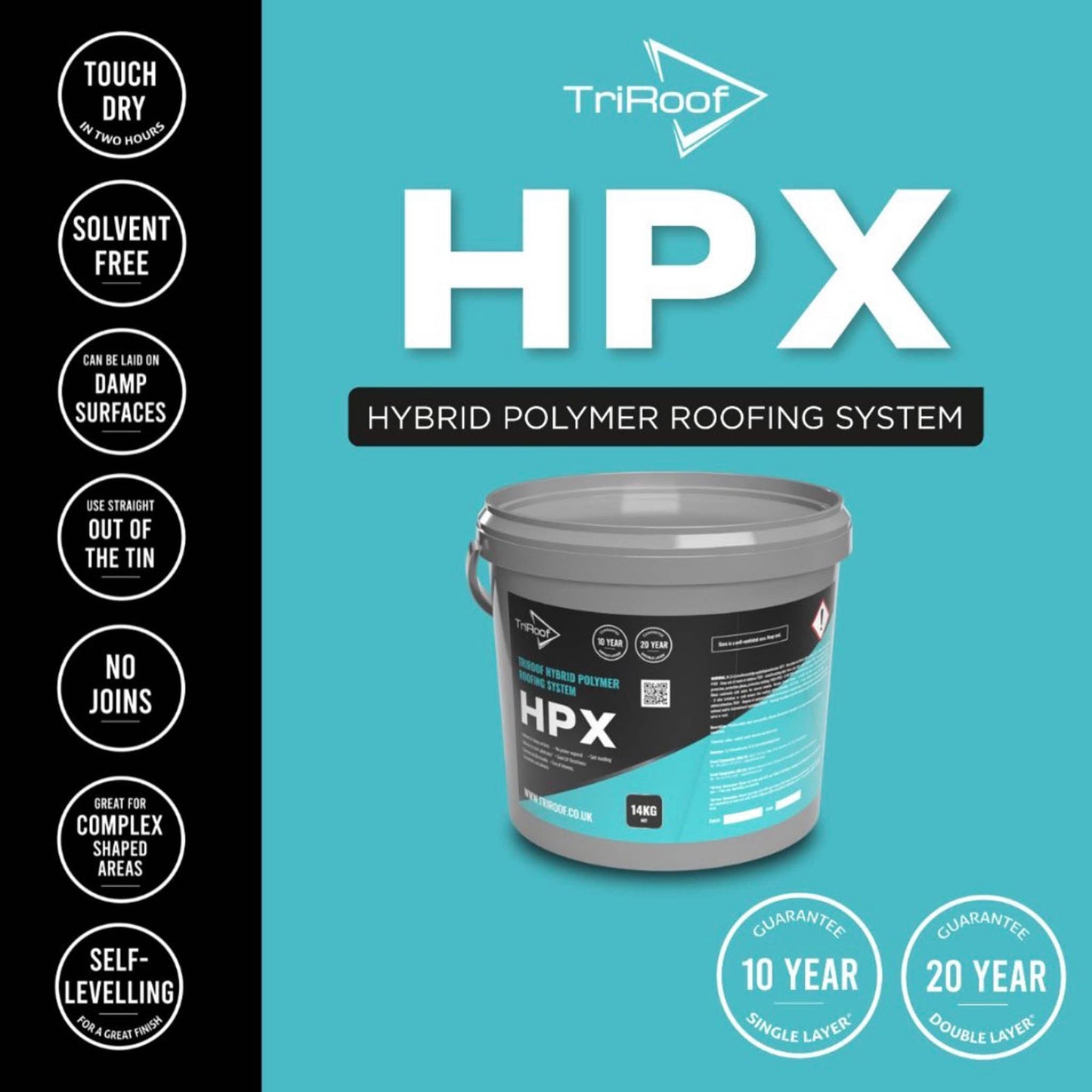 Triroof HPX Hybrid Polymer Liquid Membrane - 14kg - Transtools Online