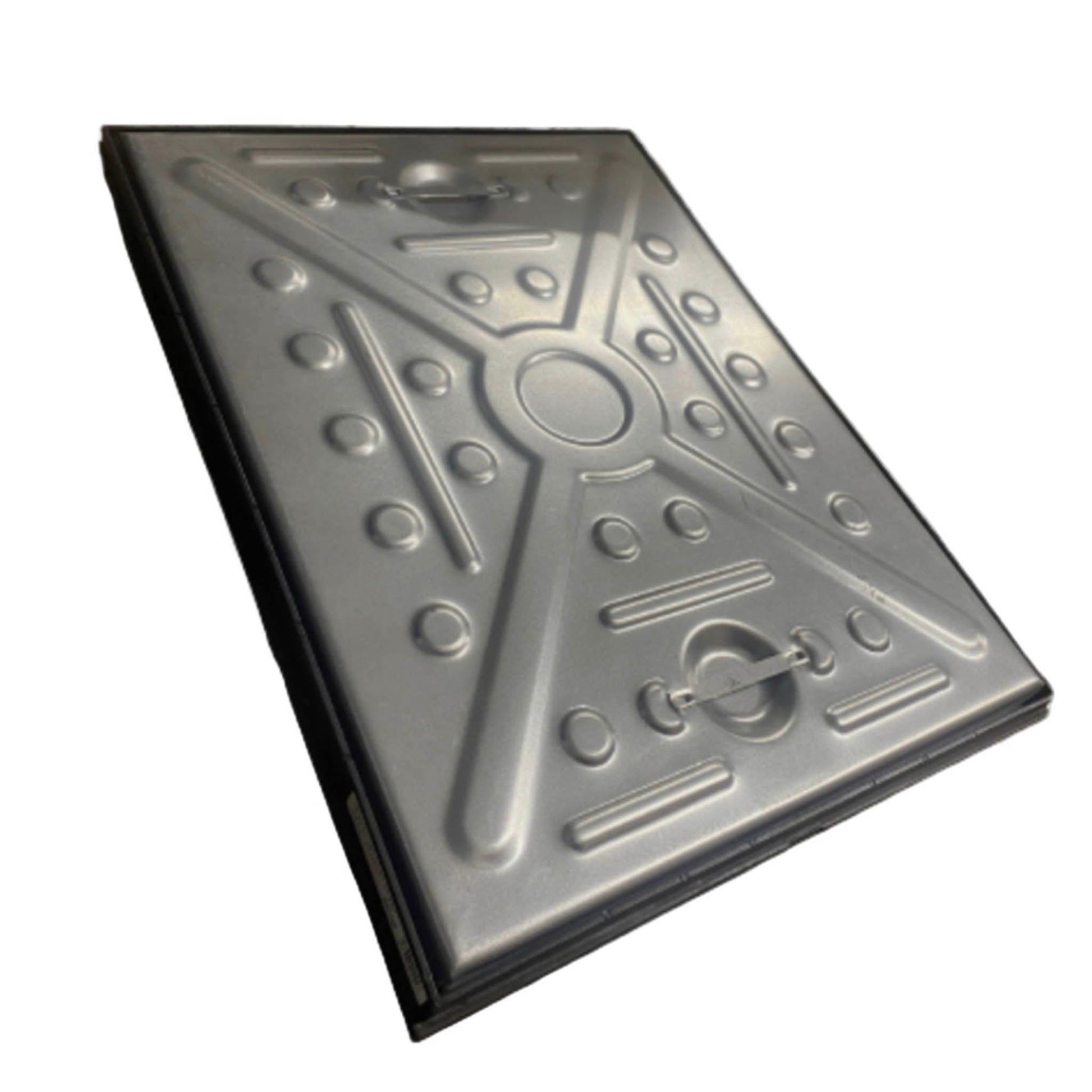 Underground Galvanised Pedestrian Manhole Drain Cover and Frame - 24in x 18in - Transtools Online