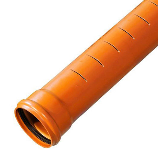 Underground Single Socket 110mm Slotted Pipe 6 Metre - Transtools Online