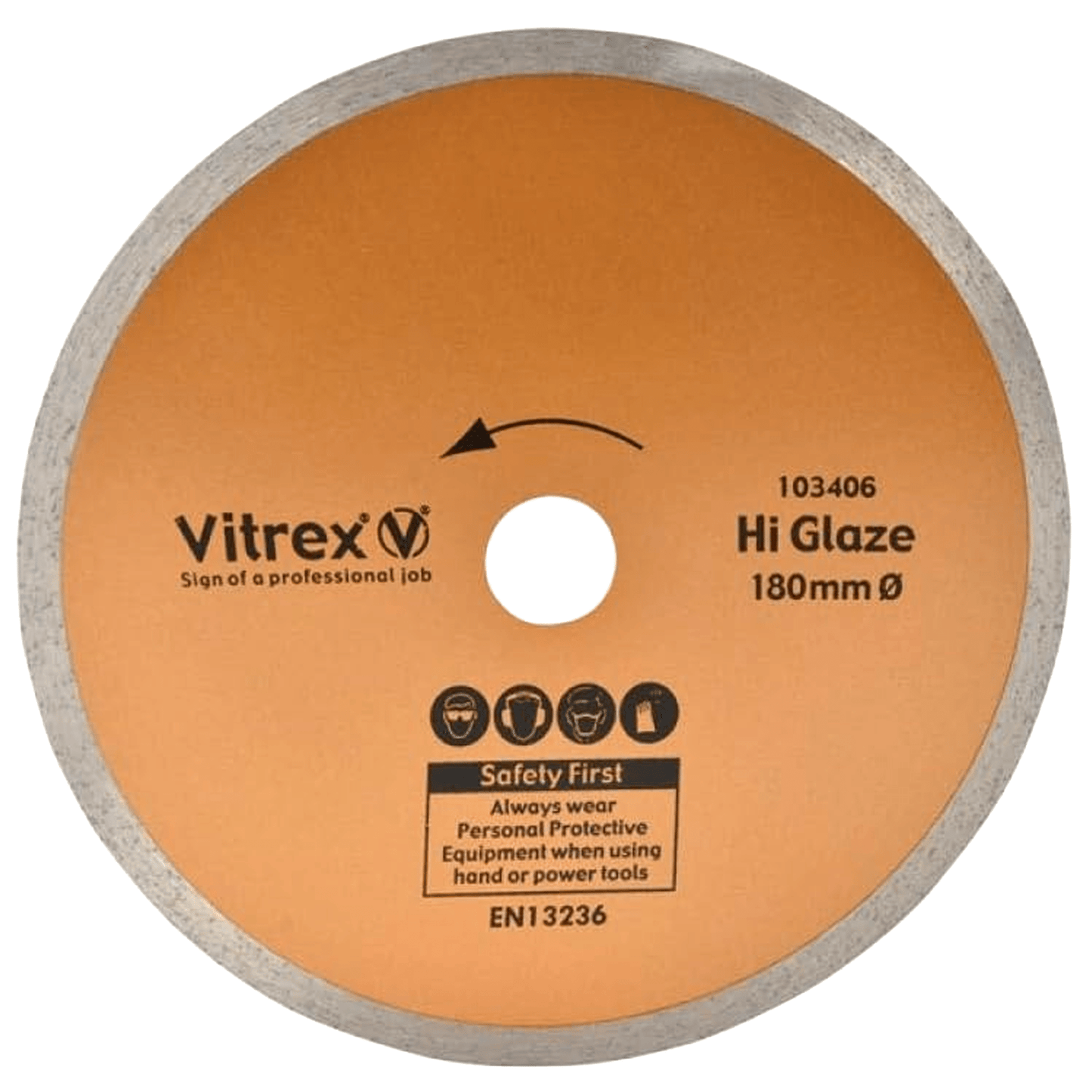 Vitrex Diamond Tile Cutting Blade Hi Glaze 180mm.