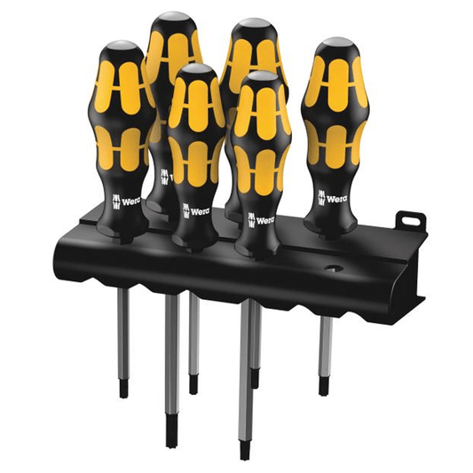 Wera Torx Chisel Screwdriver Set 6 Piece T15 T20 T25 T27 T30 T40 - 977/6