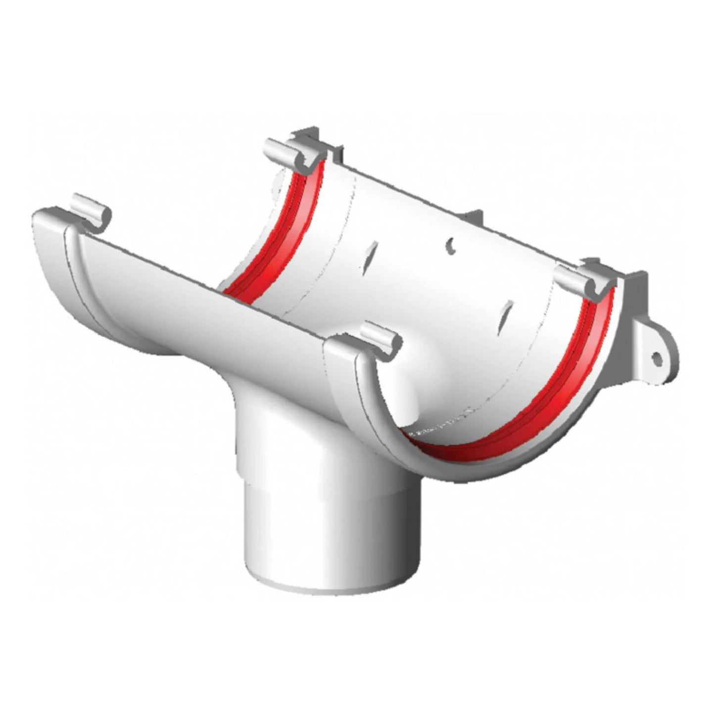 White Round Gutter Running Outlet - Transtools Online