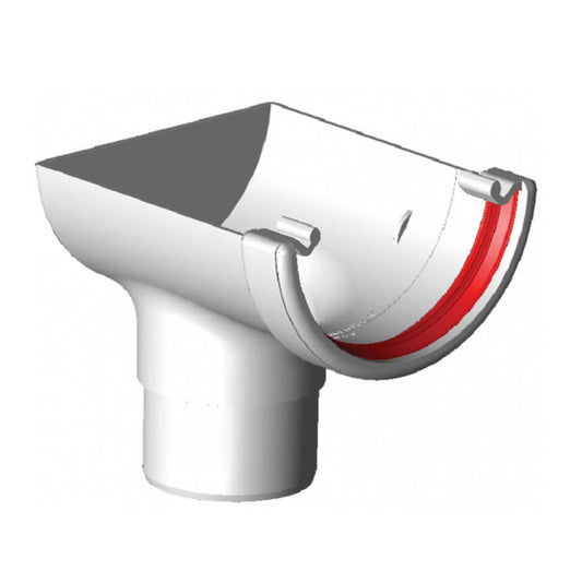 White Round Gutter Stopend Outlet - Transtools Online