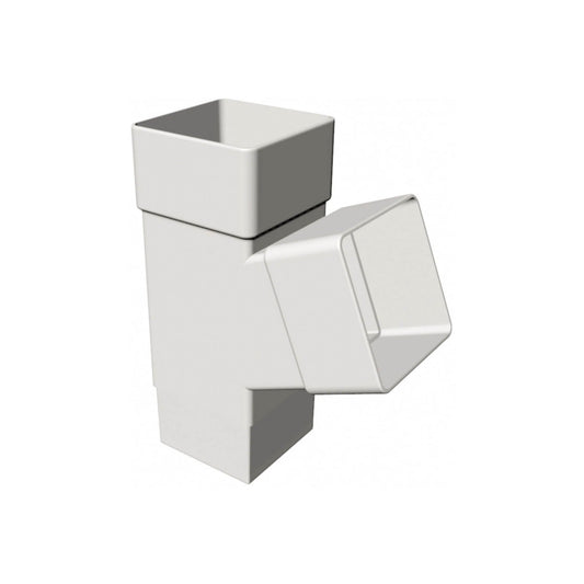 White Square Downpipe Branch - 112 Degree - Transtools Online