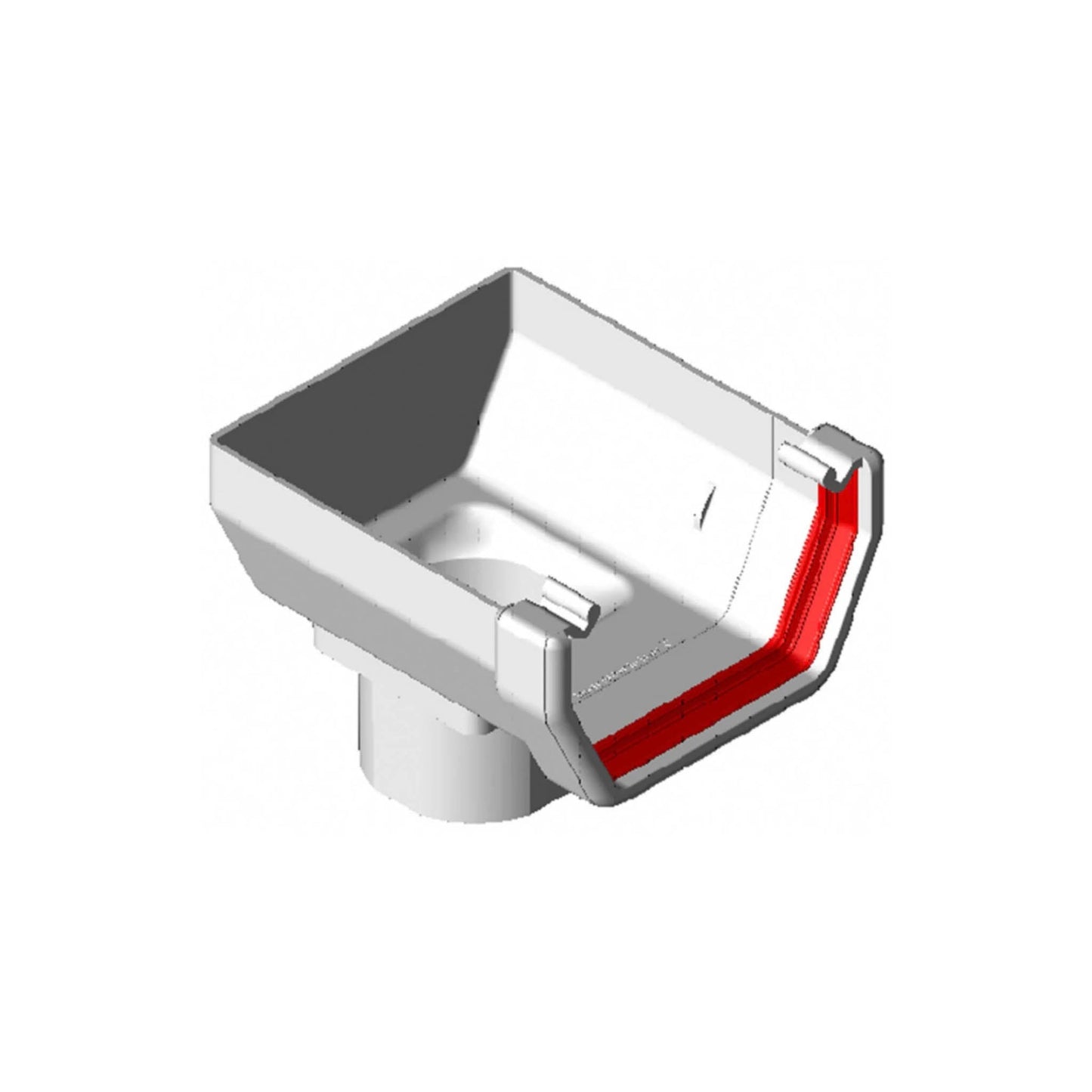 White Square Gutter Stop End Outlet - Transtools Online