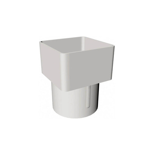 White Square To Round Downpipe Adaptor - Transtools Online