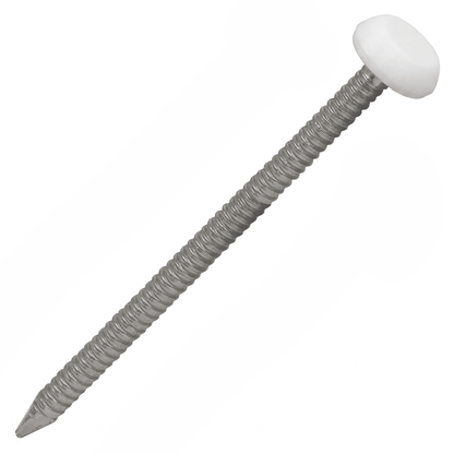 White UPVC Polytop Stainless Steel Fascia Nails - 100 Pack 65mm