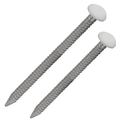 White UPVC Polytop Stainless Steel Soffit Cladding Fixing Pins - 250 Pack 30mm or 40mm
