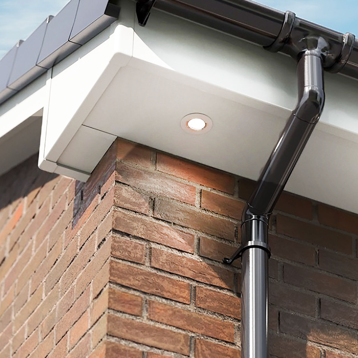 White UPVC Soffit General Purpose Utility Flat Board fitted to property