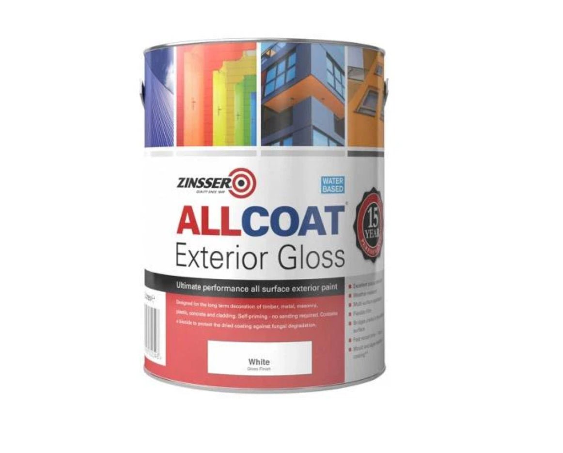 Zinsser Allcoat Exterior Paint White Gloss - 5 Litre - Transtools Online