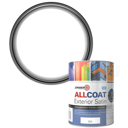 Zinsser AllCoat (Water Based) Exterior Satin Paint White 1 Litre