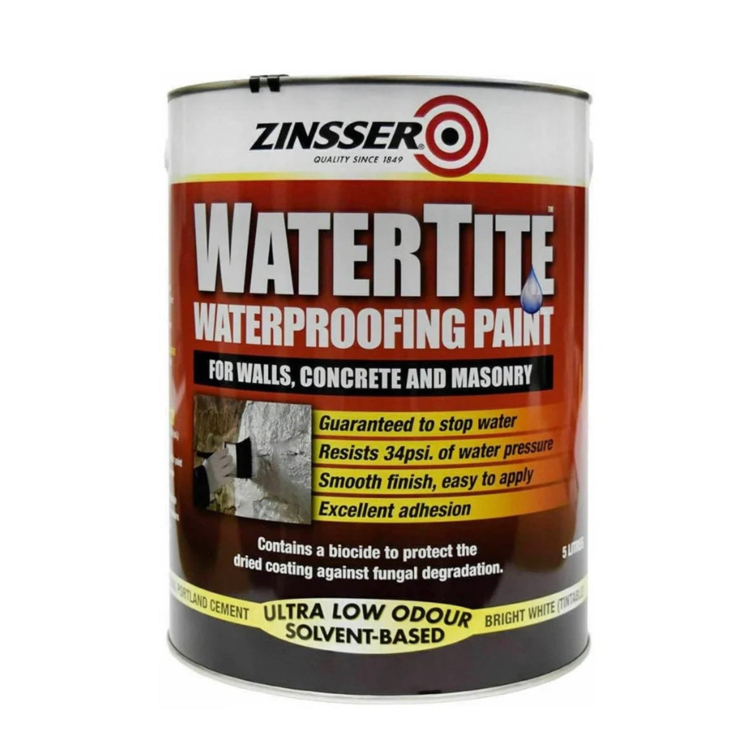 ZINSSER WATERTITE BASEMENT WATERPROOFING PAINT - 5 LITRE - Transtools Online