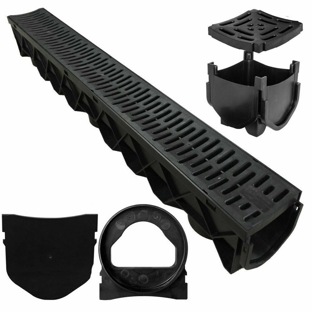 Driveway Garden Garage Gully Black Rain Water Drainage Channel 5 Tonne - Transtools Online